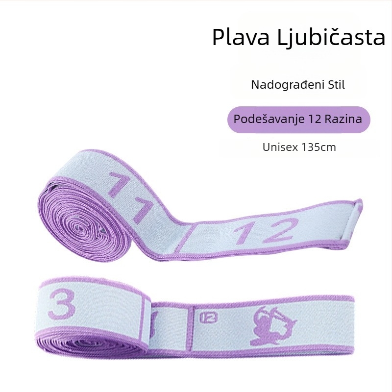 Lancini Joga elastična traka – poliester-pamučna smjesa, za Pilates treninge, segmentirano naprezanje, prilagodljiv otpor