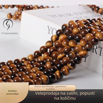Prirodne tigrovo oko perle — okrugle slobodne perle za DIY nakit, poluproizvodi za narukvice