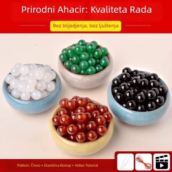 Akatne slobodne perle, polirane okrugle perle, komponente za narukvicu, Dianrun Jewelry