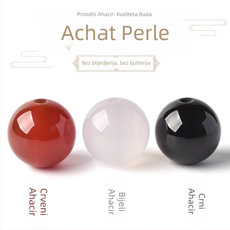 Akatne slobodne perle, polirane okrugle perle, komponente za narukvicu, Dianrun Jewelry