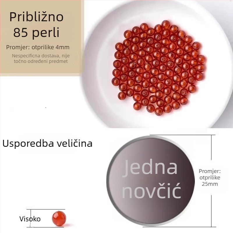 Akatne slobodne perle, polirane okrugle perle, komponente za narukvicu, Dianrun Jewelry