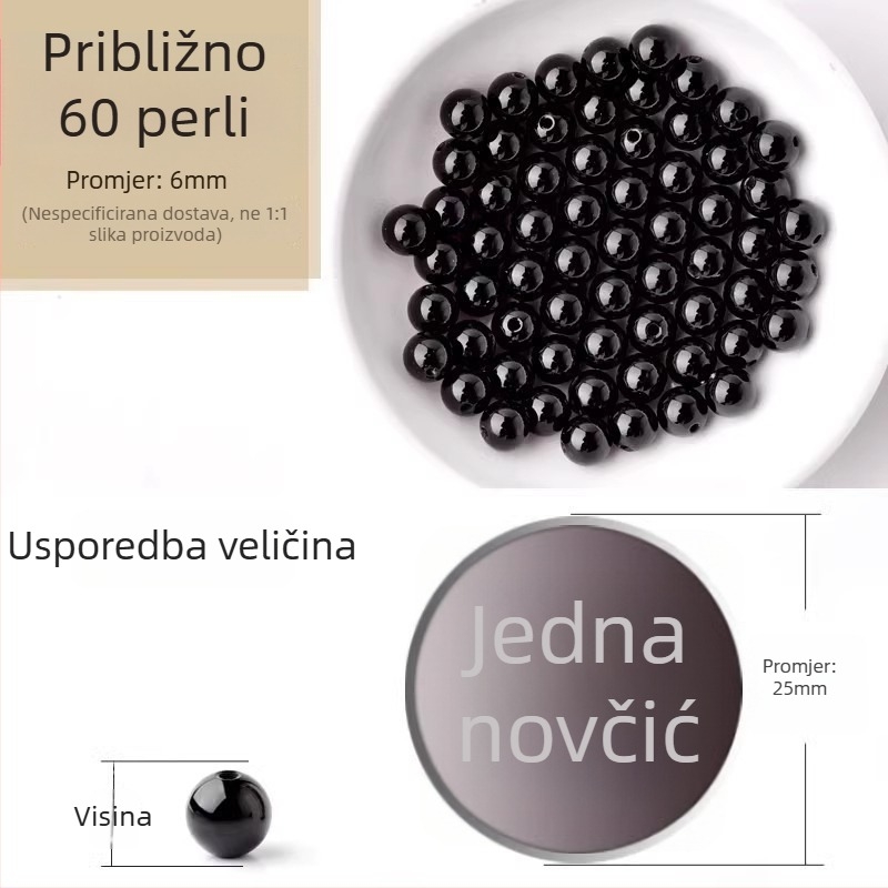 Akatne slobodne perle, polirane okrugle perle, komponente za narukvicu, Dianrun Jewelry