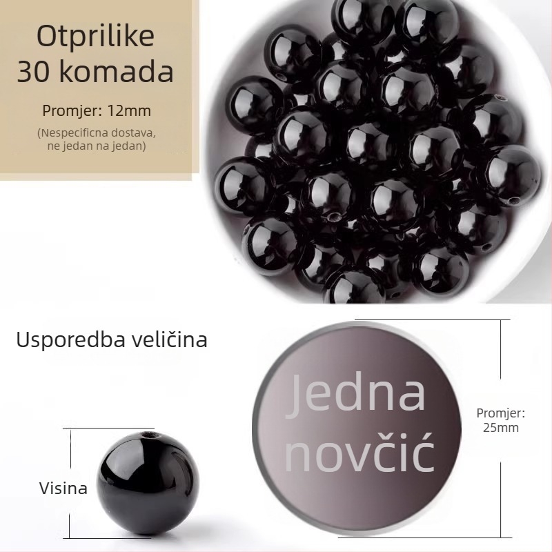 Akatne slobodne perle, polirane okrugle perle, komponente za narukvicu, Dianrun Jewelry