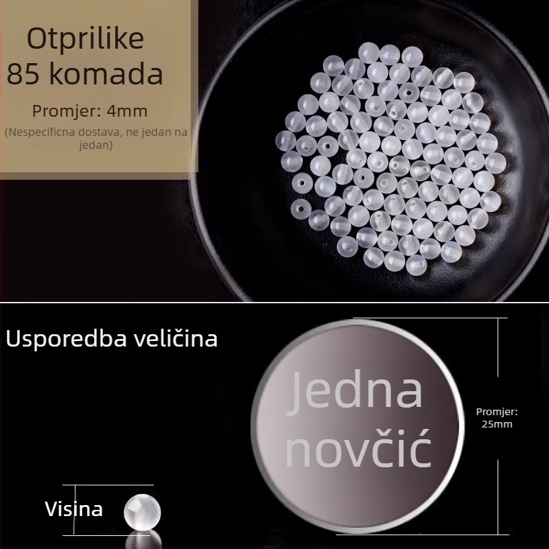 Akatne slobodne perle, polirane okrugle perle, komponente za narukvicu, Dianrun Jewelry