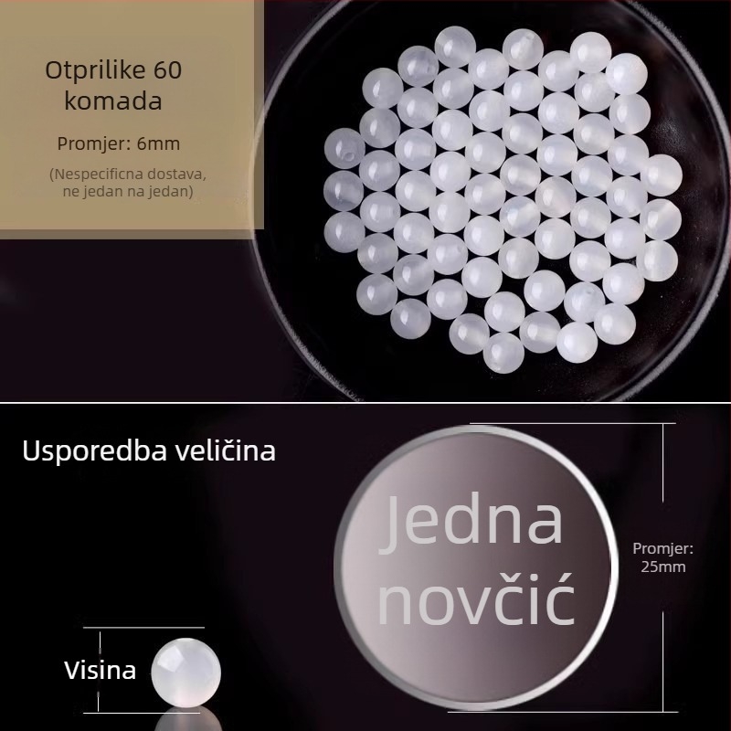 Akatne slobodne perle, polirane okrugle perle, komponente za narukvicu, Dianrun Jewelry