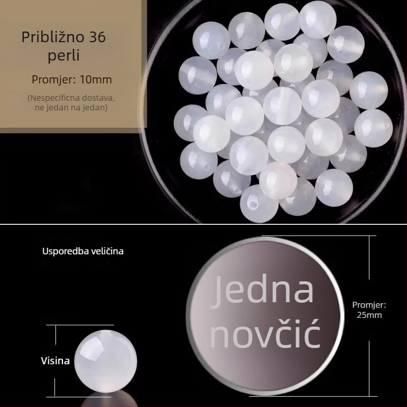 Akatne slobodne perle, polirane okrugle perle, komponente za narukvicu, Dianrun Jewelry