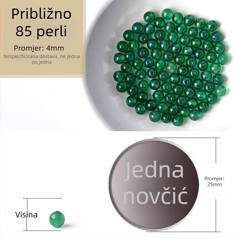Akatne slobodne perle, polirane okrugle perle, komponente za narukvicu, Dianrun Jewelry