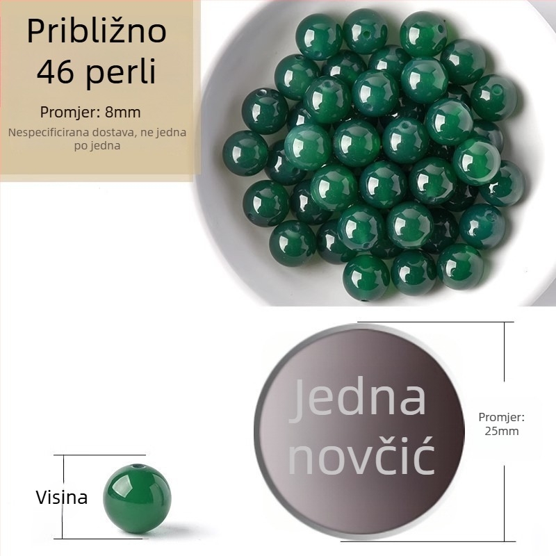 Akatne slobodne perle, polirane okrugle perle, komponente za narukvicu, Dianrun Jewelry