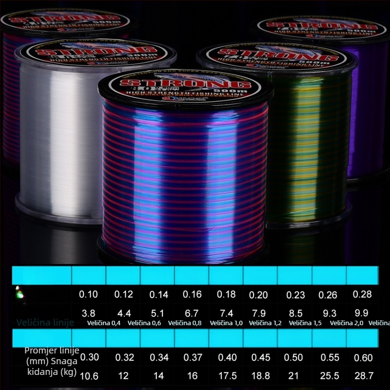 Yaoxin glavna najlon linija za ribolov — nosivost 7,5 kg, linija za ribolov