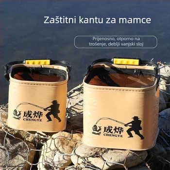 Sklopiva prijenosna posuda za ribu, višenamjenska za vanjsku upotrebu; materijal: debeli EVA; ukupna masa: 400 g