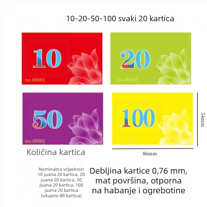 Mahjong čip kartica - melamin, 1 kom, bez prilagodbe, vodootporna, za druge igre s loptom