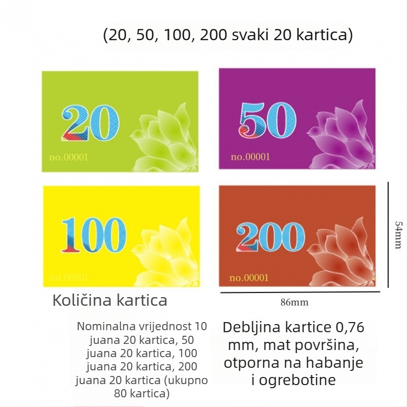 Mahjong čip kartica - melamin, 1 kom, bez prilagodbe, vodootporna, za druge igre s loptom