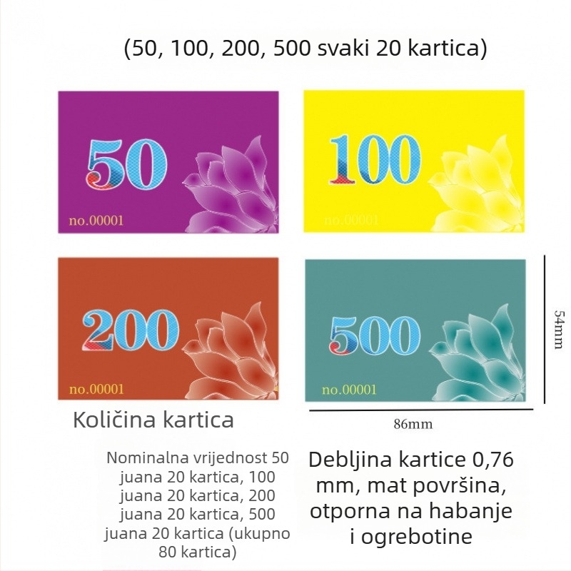 Mahjong čip kartica - melamin, 1 kom, bez prilagodbe, vodootporna, za druge igre s loptom