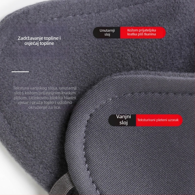 Zimska maska za biciklizam, pamučna, unisex, s izvezenim logom, otporna na prašinu