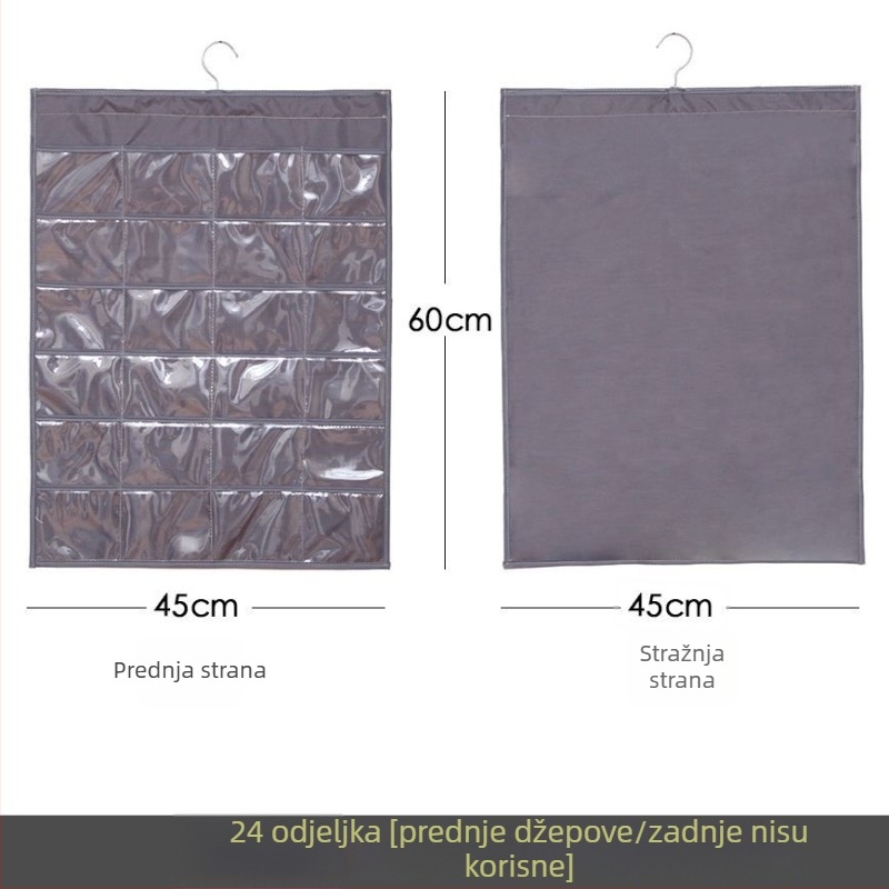 Izložbeni stalak za nakit s prozirnom visećom vrećicom za pohranu, zidni, velika kapaciteta, otporan na prašinu, materijal: papir