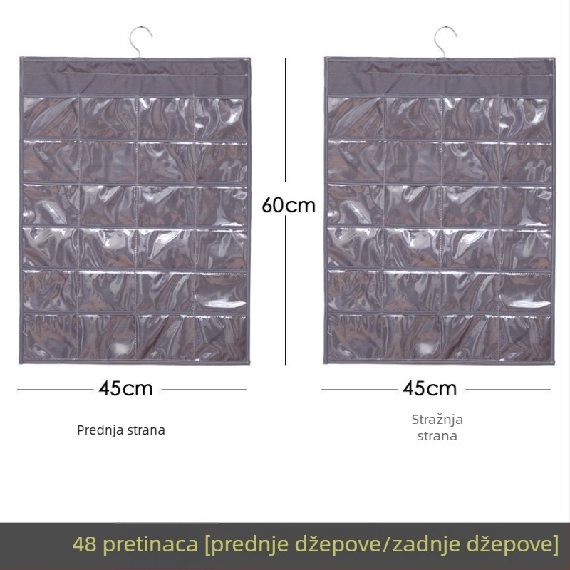 Izložbeni stalak za nakit s prozirnom visećom vrećicom za pohranu, zidni, velika kapaciteta, otporan na prašinu, materijal: papir