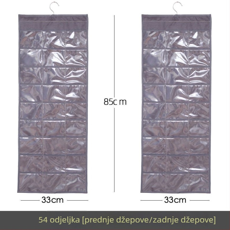 Izložbeni stalak za nakit s prozirnom visećom vrećicom za pohranu, zidni, velika kapaciteta, otporan na prašinu, materijal: papir