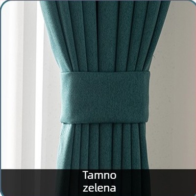Komplet kaiševa za zavjese (2 komada) s magnetskim kopčama, Velcro trakama i užetom za pohranu zavjesa – Tkanina