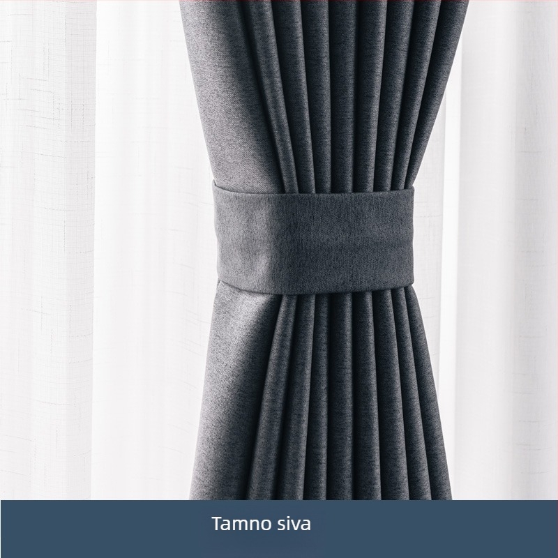 Komplet kaiševa za zavjese (2 komada) s magnetskim kopčama, Velcro trakama i užetom za pohranu zavjesa – Tkanina