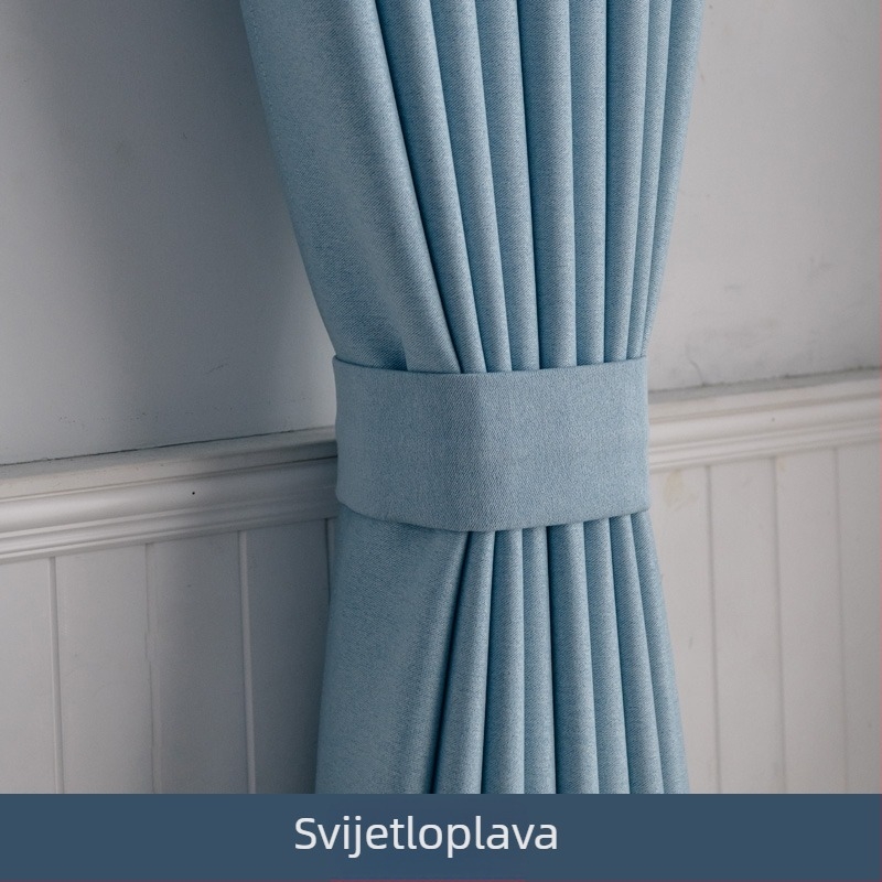 Komplet kaiševa za zavjese (2 komada) s magnetskim kopčama, Velcro trakama i užetom za pohranu zavjesa – Tkanina