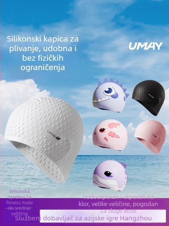 Yumei silikonska kapa za plivanje, vodootporna zaštita ušiju, za odrasle, pogodna za plivanje i vodne sportove