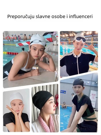Yumei silikonska kapa za plivanje, vodootporna zaštita ušiju, za odrasle, pogodna za plivanje i vodne sportove