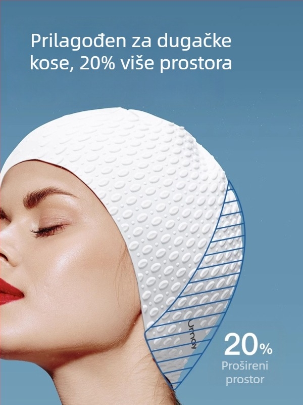 Yumei silikonska kapa za plivanje, vodootporna zaštita ušiju, za odrasle, pogodna za plivanje i vodne sportove