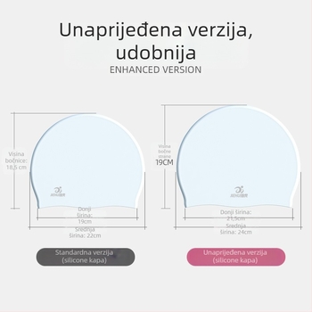 Kapica za plivanje Jie Hu, silikon, jednobojna, za odrasle