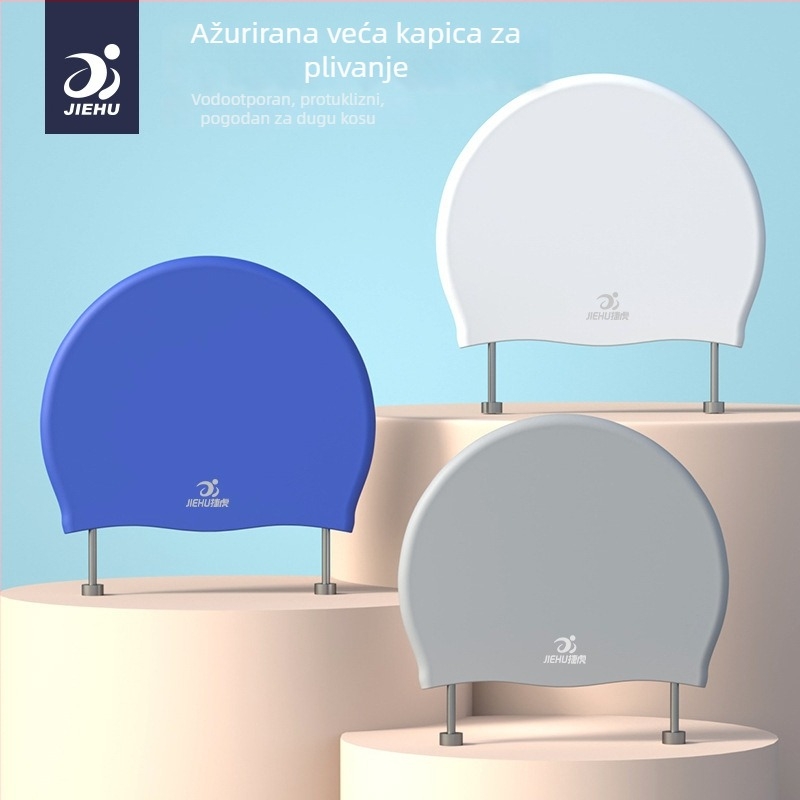 Kapica za plivanje Jie Hu, silikon, jednobojna, za odrasle