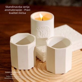 Smolna osmerokutna čaša za svijeće — ručna izrada, DIY aromaterapija, stolna dekoracija i držač za olovke