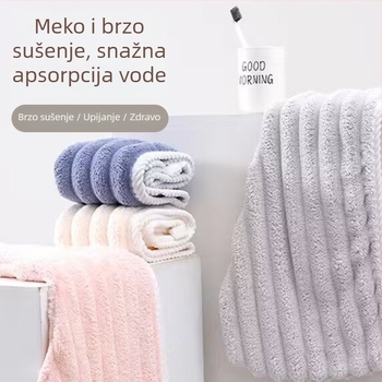 Suha kapa za kosu za žene, upija vodu, dvostruki sloj turbana, koralni flis materijal, 150D pređa, šest-nitno tkanje, težina ispod 30 g