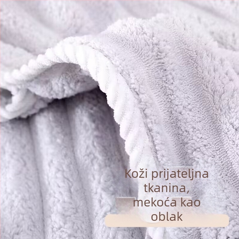Suha kapa za kosu za žene, upija vodu, dvostruki sloj turbana, koralni flis materijal, 150D pređa, šest-nitno tkanje, težina ispod 30 g