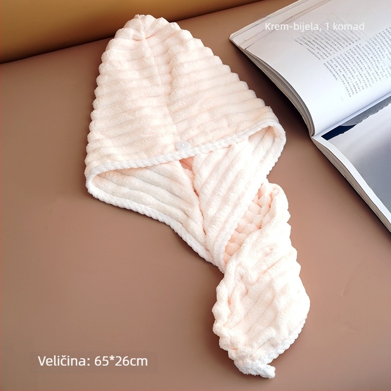 Suha kapa za kosu za žene, upija vodu, dvostruki sloj turbana, koralni flis materijal, 150D pređa, šest-nitno tkanje, težina ispod 30 g