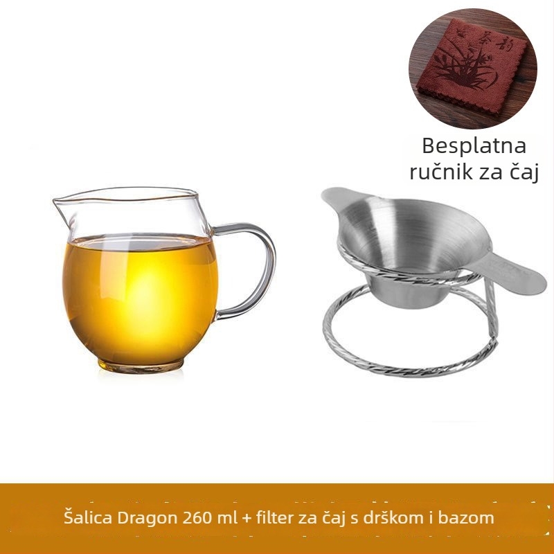 Čajni set od toplinski otpornog debelog stakla s integriranim čajnim filterom i filtrom za ekstrakciju čaja