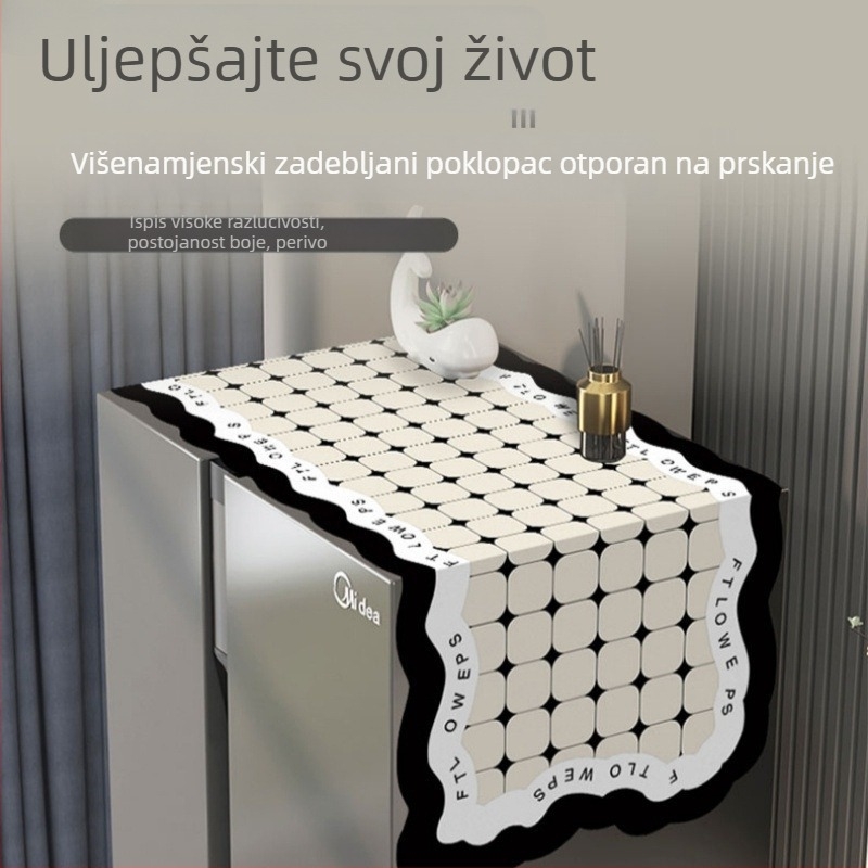 Tekstilna navlaka za hladnjak, zaštita od prašine i masnoće, za kućnu uporabu, za hladnjake američkog stila s jednim ili dvostrukim vratima