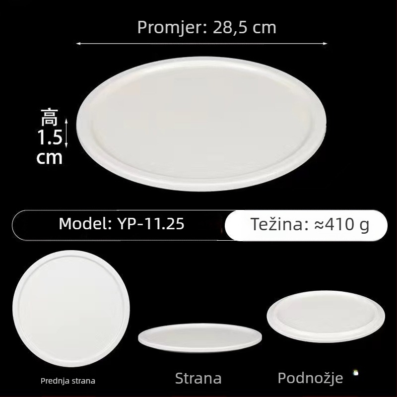 Melamin tanjur s stalkom – kružni, prugasti uzorak, podglazurna boja, moguć ispis logotipa i prilagodba