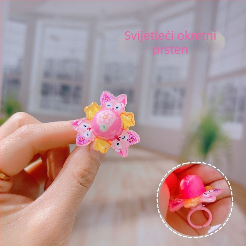 Dječji rotirajući prsten — plastika/smola, crtani stil, serija Djevojčica Princeza, mogućnost logotipa