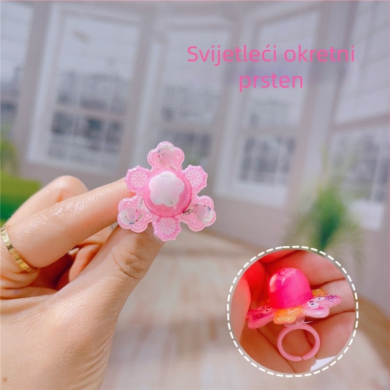 Dječji rotirajući prsten — plastika/smola, crtani stil, serija Djevojčica Princeza, mogućnost logotipa