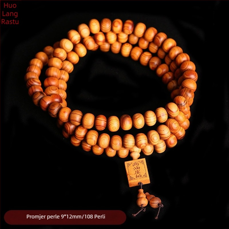 Narukvica od tuje – retro, unisex, ručno izrađena, 108 perli