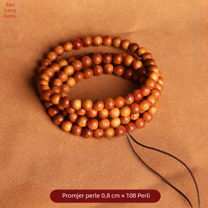 Narukvica od tuje – retro, unisex, ručno izrađena, 108 perli