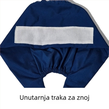 Pamukova medicinska kapa s tiskom za kirurge, stomatologe i kozmetičare, cartoon uzorak s logom, ravni vrh, bez rubova, sve sezone