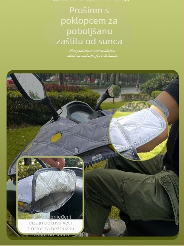 Velike rukavice za električni motocikl s UV zaštitom, vodootporne i vjetrozaštitne navlake za ručke proljeće i jesen — Brand Unique; Materijal: Drugo; Uvoz: Ne; Upotreba: rukavice za bicikl