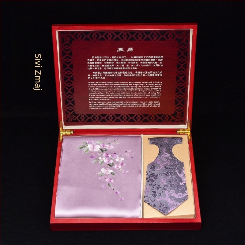 Šal od svile s izvezenim detaljima, 100% svila, kineski stil, umjetnički vintage, marka Shuo yi, kod ZS001