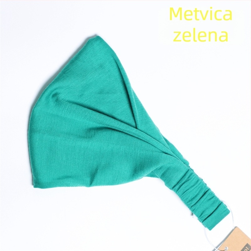 Ženska traka za glavu od merino vune, upija znoj za sportske aktivnosti na otvorenom: biciklizam, trčanje, joga i planinarenje, geometrijski karirani uzorak, model H13