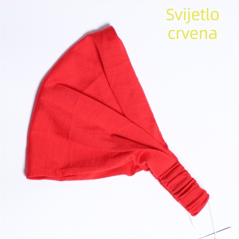 Ženska traka za glavu od merino vune, upija znoj za sportske aktivnosti na otvorenom: biciklizam, trčanje, joga i planinarenje, geometrijski karirani uzorak, model H13
