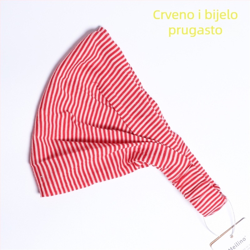 Ženska traka za glavu od merino vune, upija znoj za sportske aktivnosti na otvorenom: biciklizam, trčanje, joga i planinarenje, geometrijski karirani uzorak, model H13