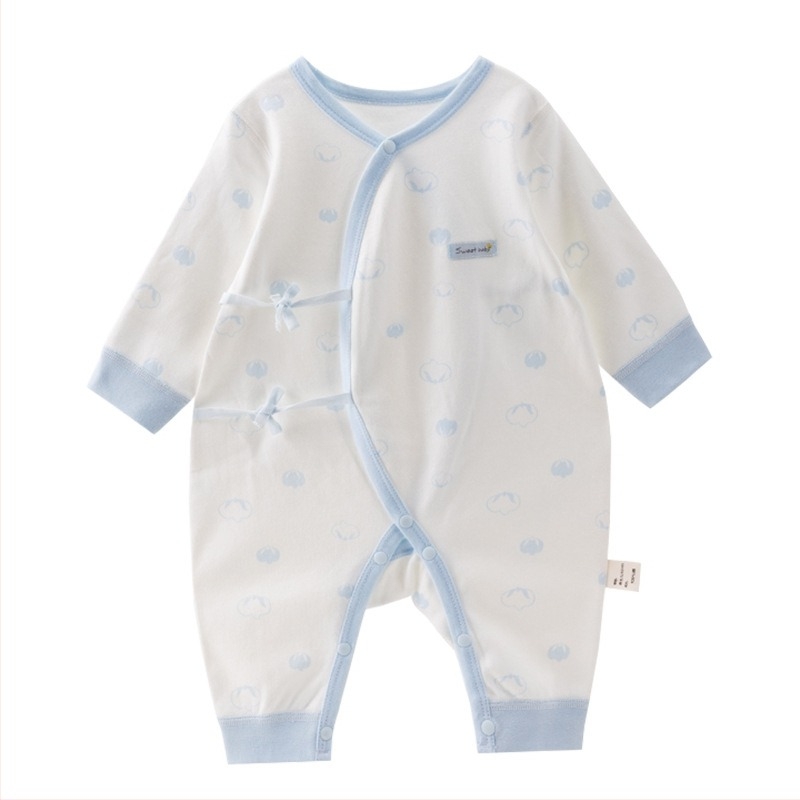 Novorođenče unisex pamučni dugi rukav jumpsuit, 100% pamuk, za dob 0–12 mjeseci, proljeće/jesen