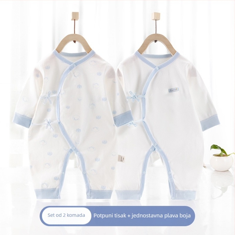 Novorođenče unisex pamučni dugi rukav jumpsuit, 100% pamuk, za dob 0–12 mjeseci, proljeće/jesen