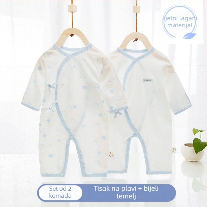 Novorođenče unisex pamučni dugi rukav jumpsuit, 100% pamuk, za dob 0–12 mjeseci, proljeće/jesen