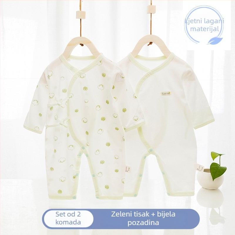Novorođenče unisex pamučni dugi rukav jumpsuit, 100% pamuk, za dob 0–12 mjeseci, proljeće/jesen